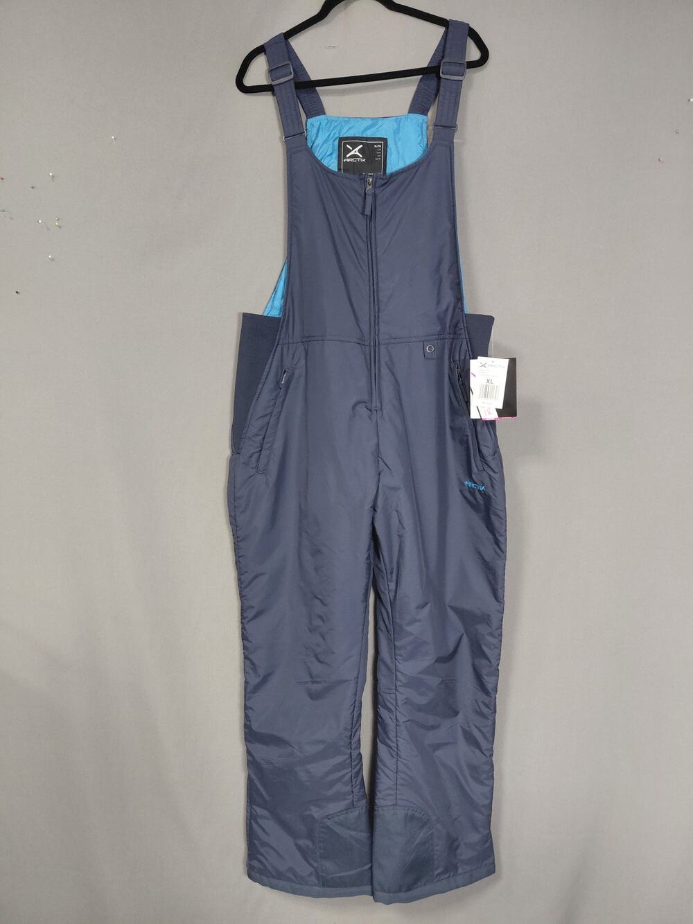 NWT ARCTIX Women's Insulated Snow Bib Overalls Blue Solid Polyester Size XL